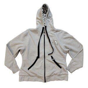 Chase Authentics Nascar Jeff Burton #31 Womens Size L Full Zip Gray Sweatshirt